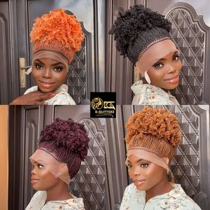 SHORT CURLY PONYTAIL BRAIDED WIG  ON 360 LACE CLOSURES